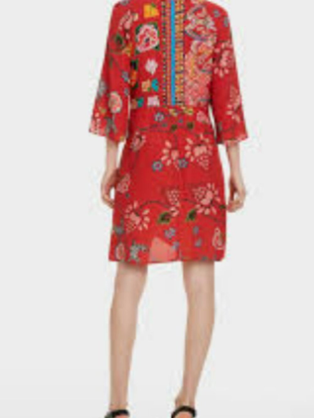 Desigual Red Print Glen Dress Size EU 38 or US 10 - Picture 4 of 10